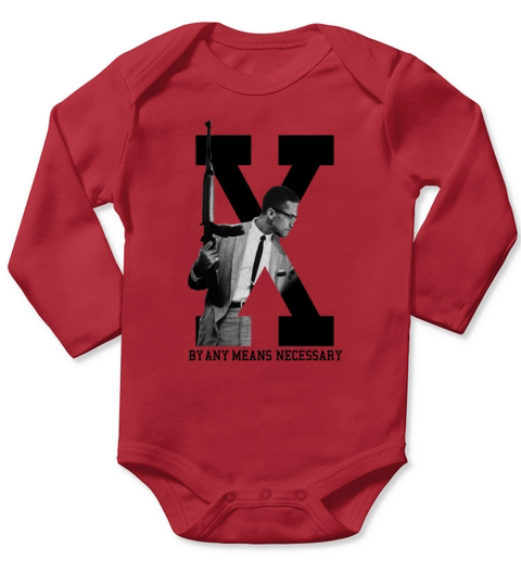 Necessary Malcolm By Any Means Necessary Long Sleeve Baby One-Piece