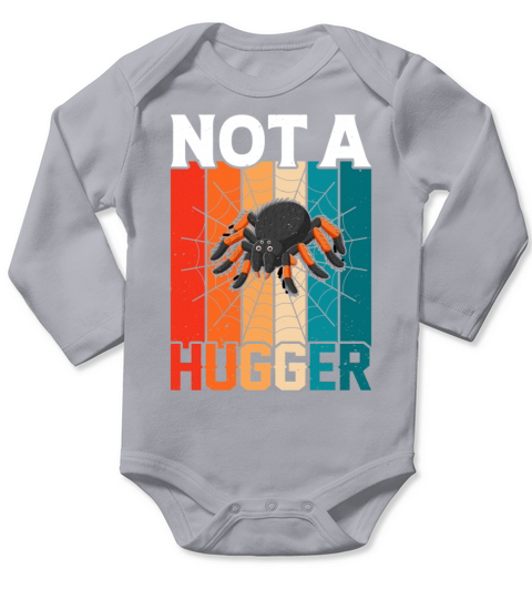 Not a Hugger - Retro Vintage Style Tarantula Long Sleeve Baby One-Piece