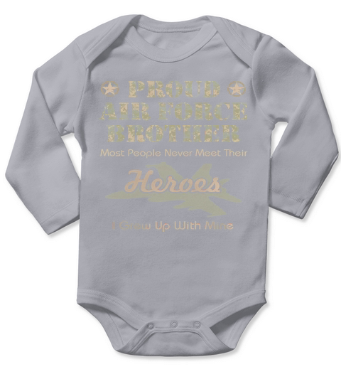 Proud Air Force Brother Long Sleeve Baby One-Piece