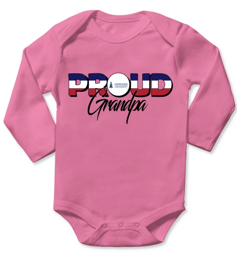 Proud Grandpa Howard University Best Family Gifts Long Sleeve Baby One-Piece
