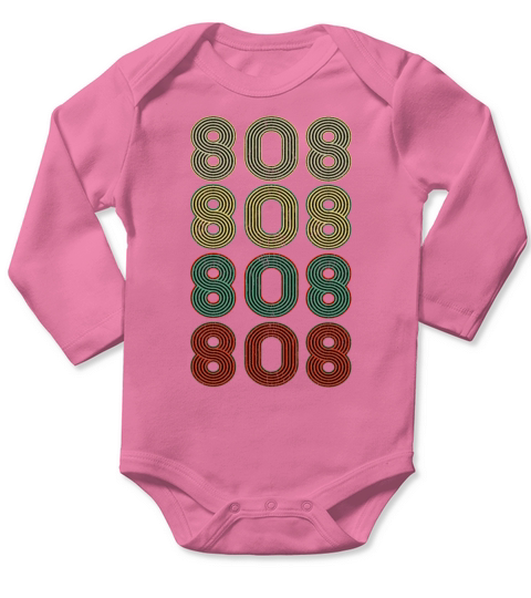 Retro America State Flag Area Code Hawaii Long Sleeve Baby One-Piece