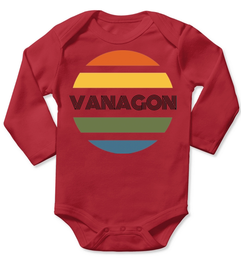 Retro Colored Typographic Design Long Sleeve Baby One-Piece