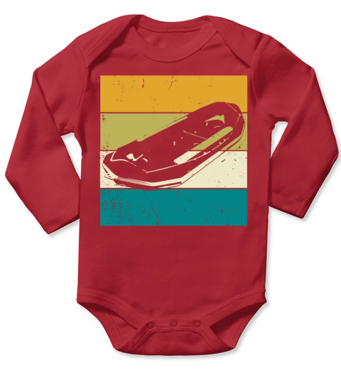 Retro Paddle Boat Rafting Raft Rafter Whitewater Long Sleeve Baby One-Piece