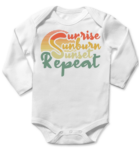 Retro Vintage Sun Beach 2022 Tropical Hello Summer Long Sleeve Baby One-Piece
