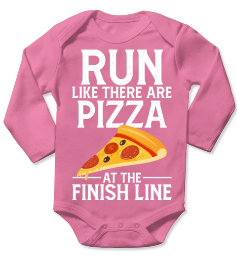Run Like There Are Pizza at The Finish Line Long Sleeve Baby One-Piece