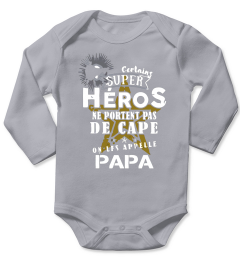 SUPER HEROS PAPA T-Shirt Long Sleeve Baby One-Piece