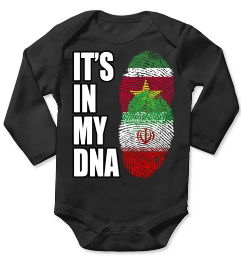 Surinamese And Iranian Vintage Heritage DNA Flag Long Sleeve Baby One-Piece