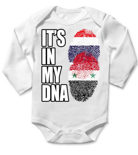 Thai And Syrian Vintage Heritage DNA Flag Long Sleeve Baby One-Piece
