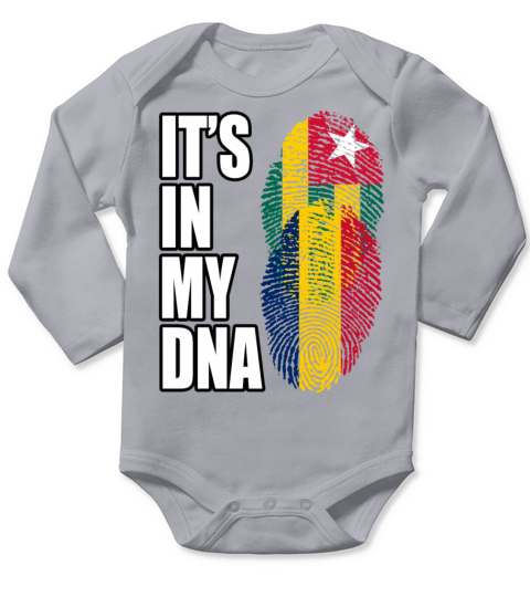 Togolese And Chadian Mix Heritage DNA Flag Long Sleeve Baby One-Piece