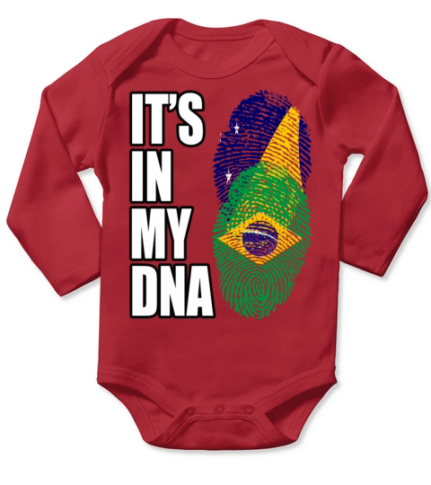 Tokelauan And Brazilian Mix Heritage DNA Flag Long Sleeve Baby One-Piece