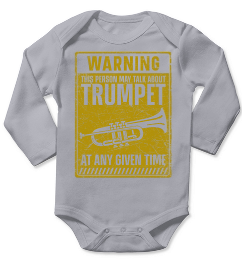 Trumpet Player Vintage Warning Long Sleeve Baby One-Piece