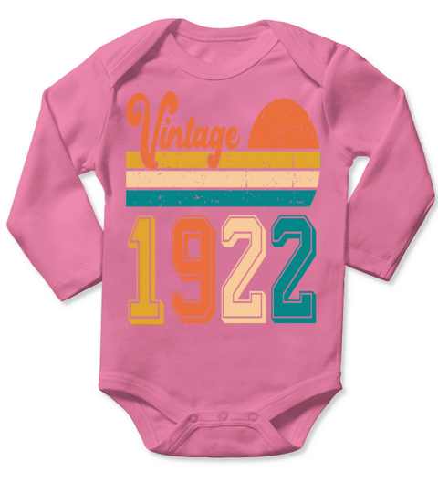 Vintage 1922 birthday gift Long Sleeve Baby One-Piece
