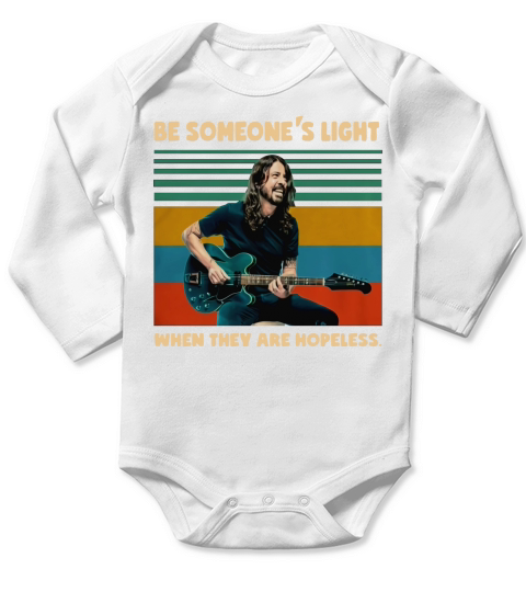 Vintage Dave Grohl Be Someone’s Light When They Are Hopeless shirt Long Sleeve Baby One-Piece