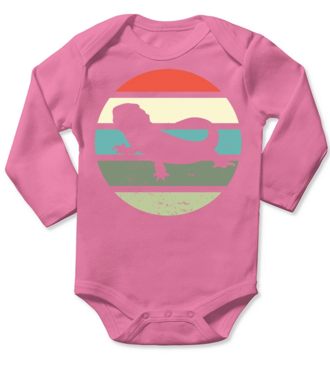Vintage Retro Bearded Dragon Long Sleeve Baby One-Piece
