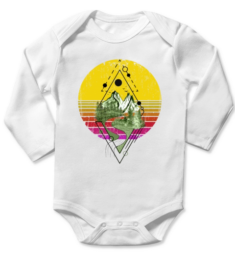 Vintage road wild mountain Long Sleeve Baby One-Piece