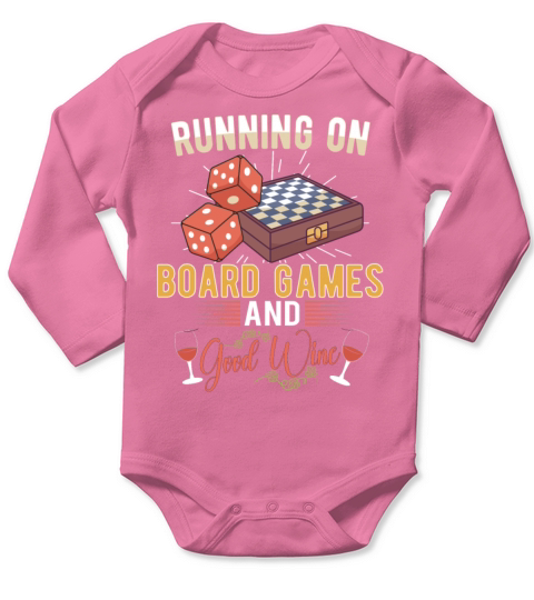 Wine Board Games Chess Board Game Player Gambling Long Sleeve Baby One-Piece