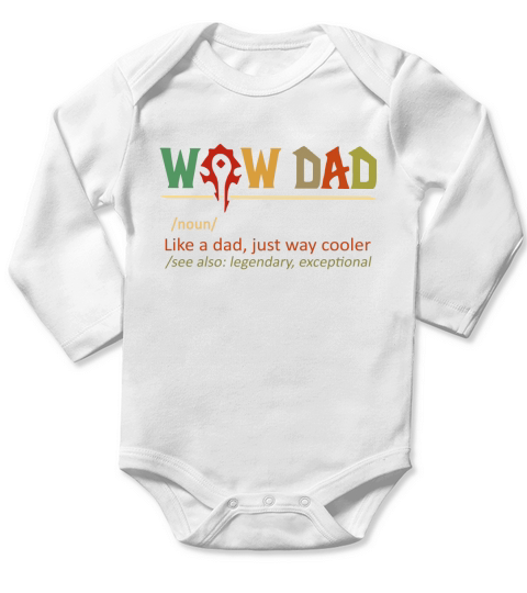 Wow Dad noun like a dad just way cooler vintage shirtc Long Sleeve Baby One-Piece