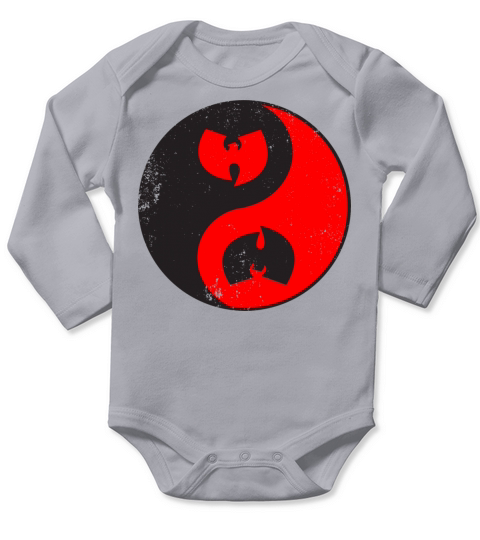 yin and yang wutang black and red Long Sleeve Baby One-Piece
