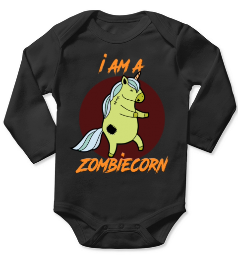 Zombie Unicorn Halloween Long Sleeve Baby One-Piece