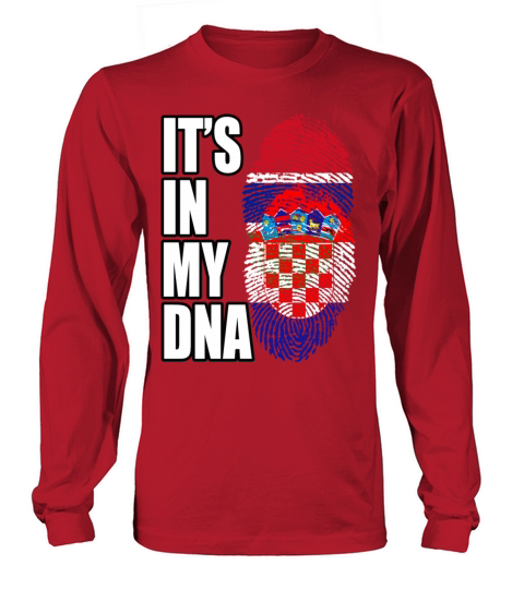 Gambian And Croatian Mix Heritage DNA Flag Long sleeved Unisex