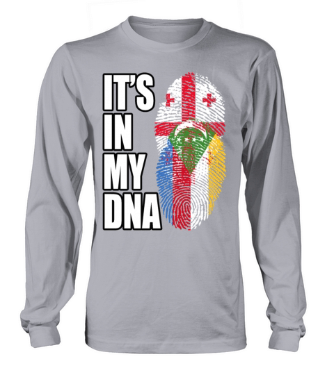Georgian And Comoran Mix Heritage DNA Flag Long sleeved Unisex