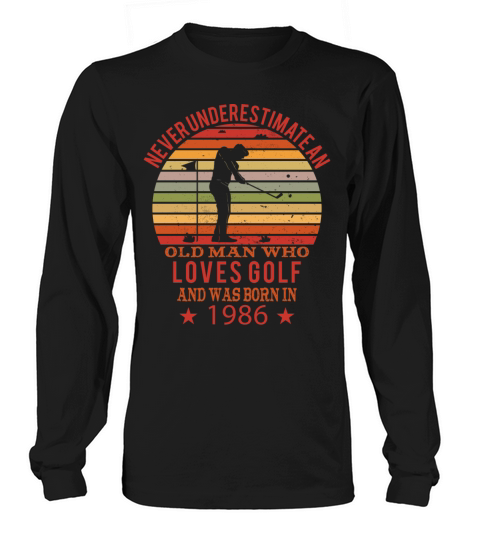 Golfing Golfplayers Vintage 1986 Birthday Long sleeved Unisex