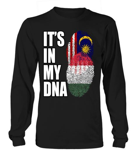 Malaysian And Hungarian Mix Heritage DNA Flag Long sleeved Unisex