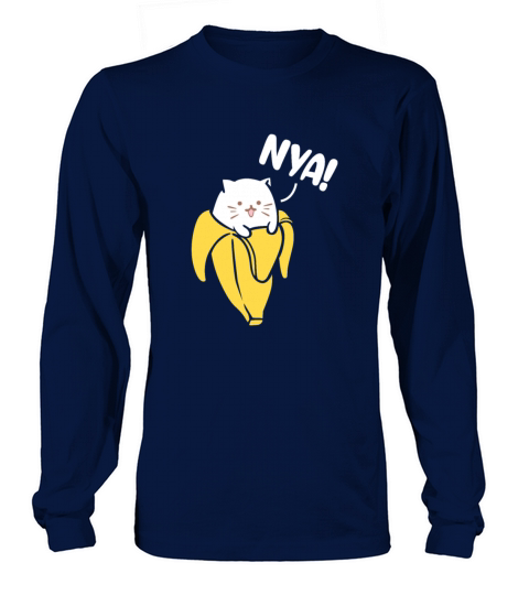 Nya Cat Banana Vintage Long sleeved Unisex