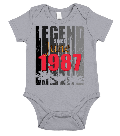 1987 vintage born in June gift Short Sleeve Baby One-Piece