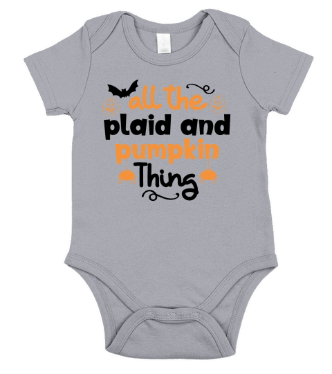 all the plaid and pumpkin thing Short Sleeve Baby One-Piece