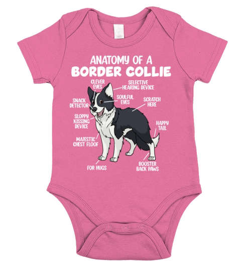 Anatomy Of A Border Collie Short Sleeve Baby One-Piece