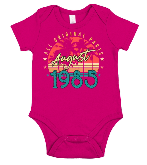 August 1985 Gift Idea Short Sleeve Baby One-Piece