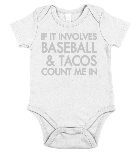 BASEBALL AND TACOS COUNT ME IN Short Sleeve Baby One-Piece