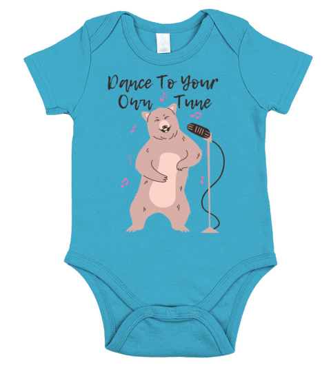 Bear Dancing To Its Own Tune Cartoon Short Sleeve Baby One-Piece