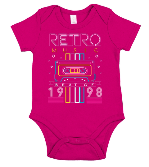 Best Of 1998 Retro Cassette Vintage Birthday Short Sleeve Baby One-Piece