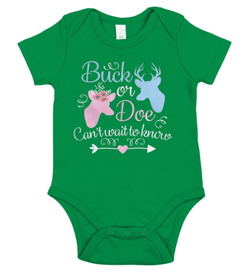Buck or Doe Gender Reveal Baby Shower Shirt Short Sleeve Baby One-Piece