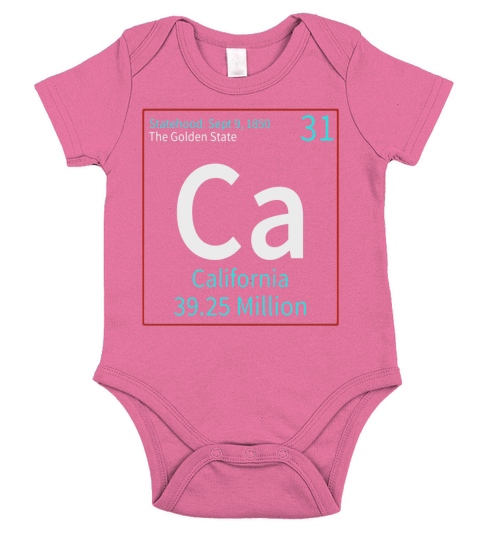 California Periodic Table State T-Shirt Short Sleeve Baby One-Piece