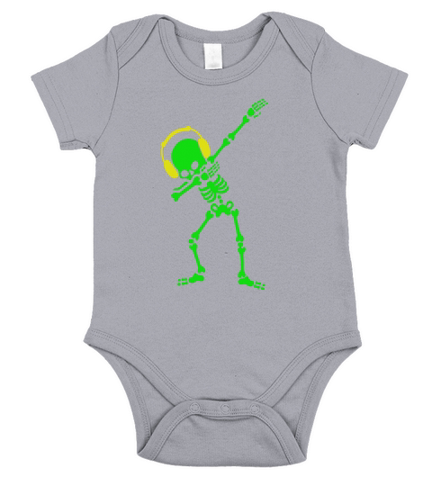 Dabbing Skeleton Dabbin Dab Hip hop funny Halloween Shirt Short Sleeve Baby One-Piece