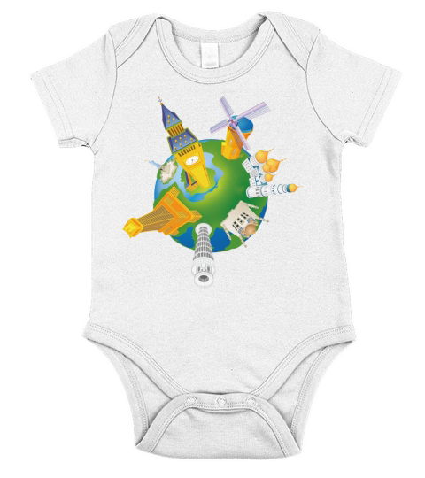 Different travel elements T-Shirts Short Sleeve Baby One-Piece