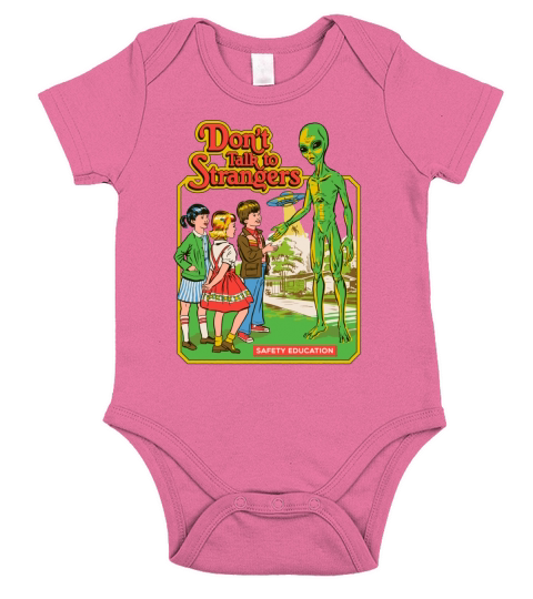 Dont Talk to Strangers Short Sleeve Baby One-Piece