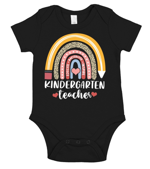 Educate Motivate Inspire Kindergarten Teacher Short Sleeve Baby One-Piece