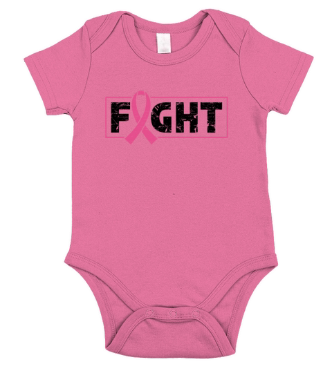 Fight Pink Ribbon - Breast Cancer Awareness Short Sleeve Baby One-Piece