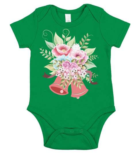 Flowers with Bell Florist Short Sleeve Baby One-Piece