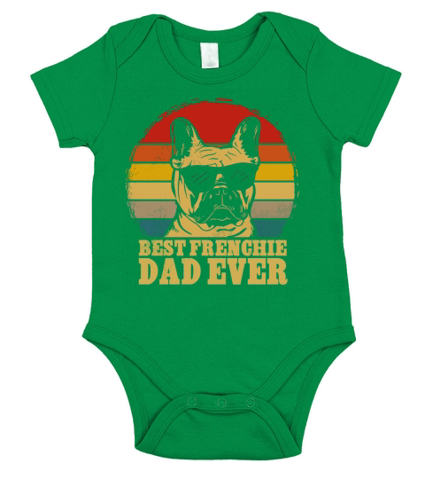 Frenchie Bulldog best Frenchie dad ever vintage Short Sleeve Baby One-Piece