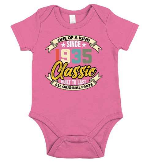Funny Birthday Born in 1935 Limited Edition Short Sleeve Baby One-Piece