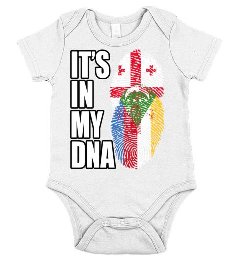 Georgian And Comoran Mix Heritage DNA Flag Short Sleeve Baby One-Piece