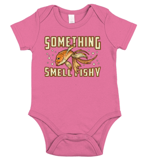 Goldfish Someting Smell Fishy Aquarium Animal Fish Short Sleeve Baby One-Piece