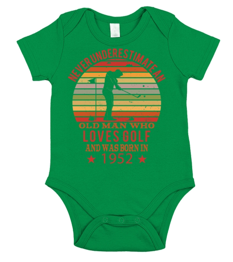 Golfing Golfplayers Vintage 1952 Birthday Short Sleeve Baby One-Piece