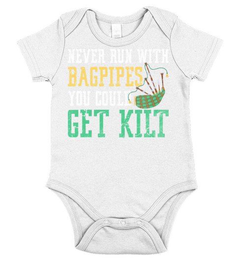 Green Kilt Graphic Short Sleeve Baby One-Piece