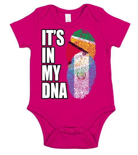 Guyanese And Guatemalan Mix Heritage DNA Flag Short Sleeve Baby One-Piece